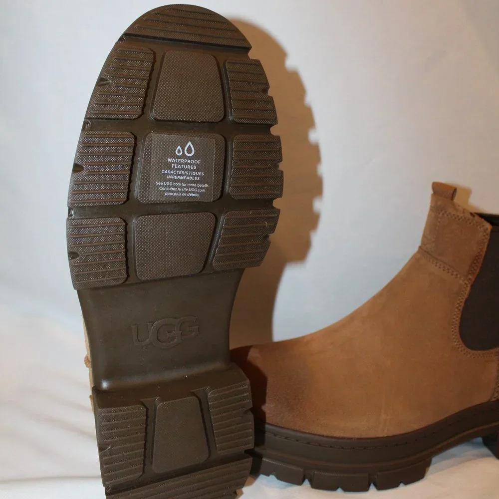 NIB UGG MEN'S‎ WATERPROOF SUEDE CHELSEA PULL ON WINTER WORK BOOTS CHESTNUT